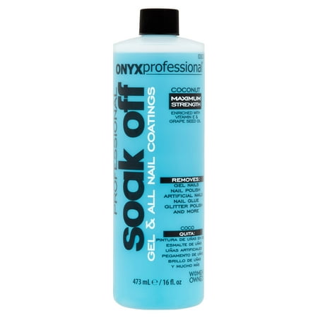 (2 Pack) ONYX Professional gel & all nail coatings soak off nail polish remover coconut, 16 fl (Best Self Leveling Nail Gel)