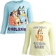 thumbnail image 1 of Camiseta Bluey para niñas pequeñas, manga larga, 2T, paquete de 2 unidades, azul/amarillo, 1 of 7