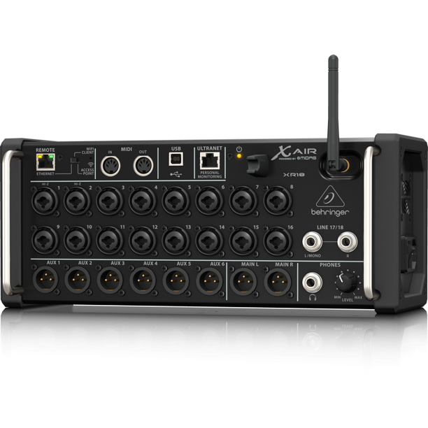 Behringer XR18 18 Channel, 12 Bus Digital Mixer w/ Preamps, WiFi, USB Audio Interface for iPad