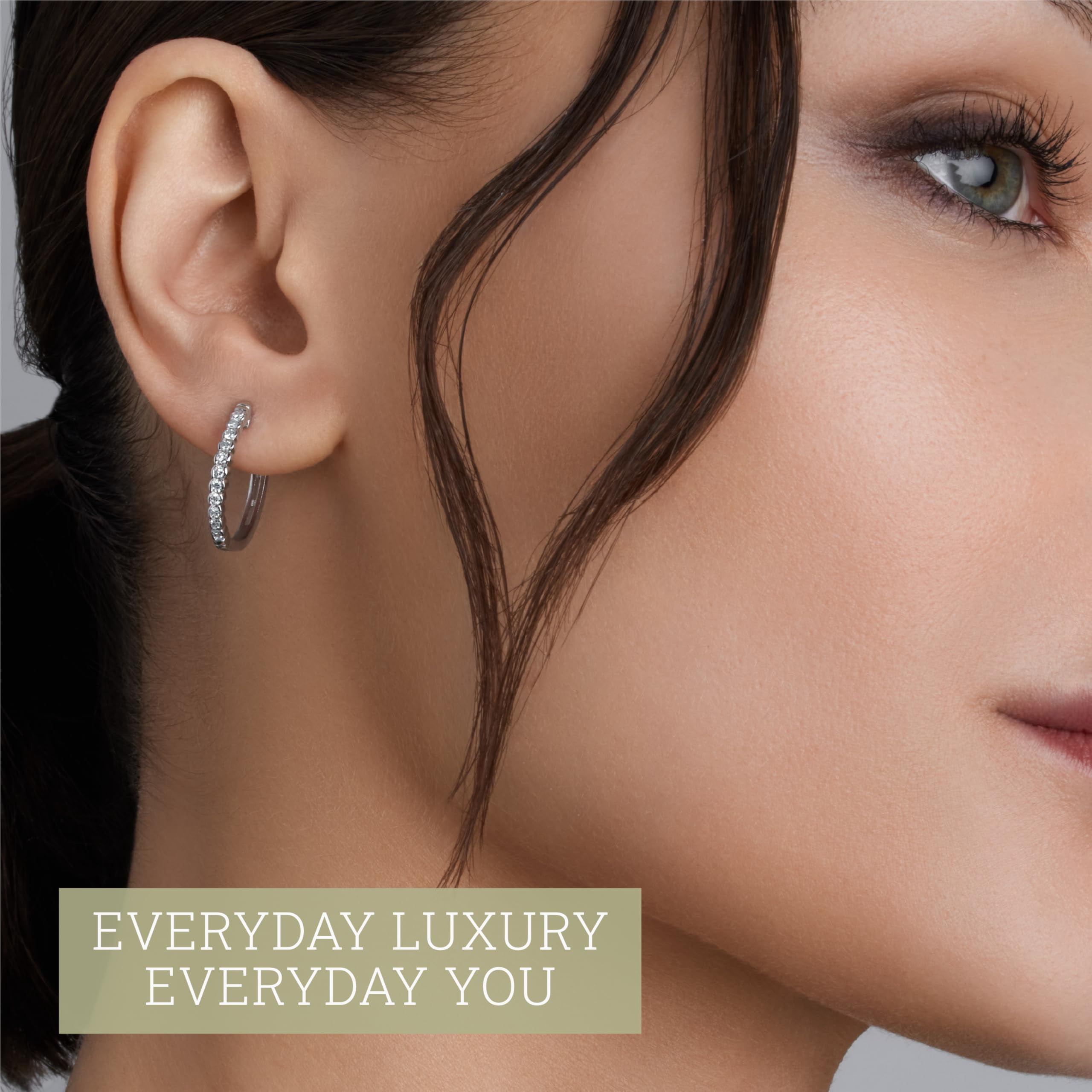 Gilded 1/4 Carat Total Weight Lab-Grown Diamond Round Hoop Earrings for Women in 925 Sterling Silver | Hypoallergenic Fine Jewelry | Hinged Closure | SI1 Clarity, F Color