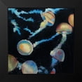 thumbnail image 2 of Atelier B Art Studio 15x15 Black Modern Framed Museum Art Print Titled - COLORFUL JELLYFISHES IN THE DARK, 2 of 5