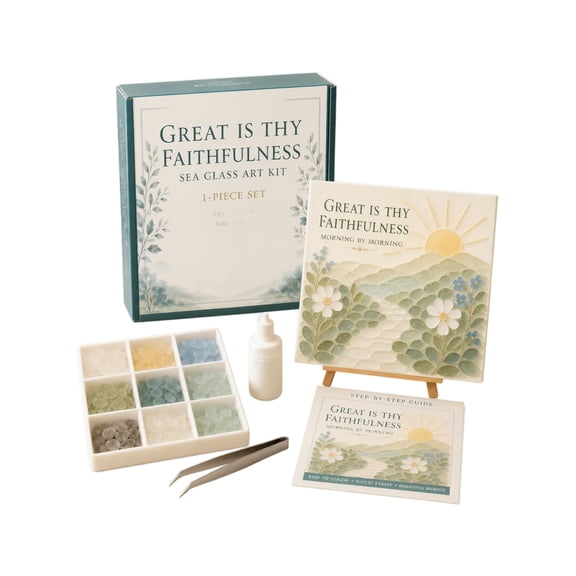 Christian Sea Glass Art Kit for Adults, Psalms of Comfort and Strength Bible Verse Wall Art Kit, DIY Faith Craft for Women, Inspirational Home Decor Gift