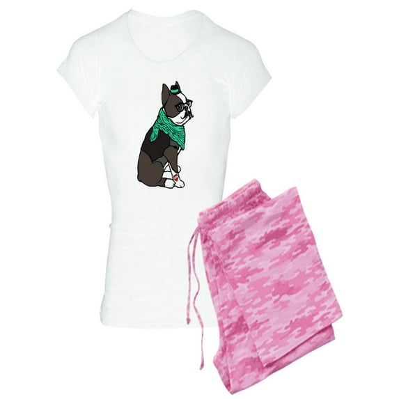 CafePress - Hipster Boston Terrier - Women's Light Pajamas