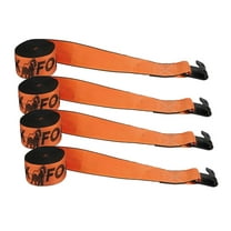 (4 Pack) Kinedyne K Force Winch Straps 4" x 30" Orange Heavy Duty Tie down w/ Flat Hooks WLL# 6670 lbs | 4 Inch Cargo Control for Flatbed Truck Utility Trailer