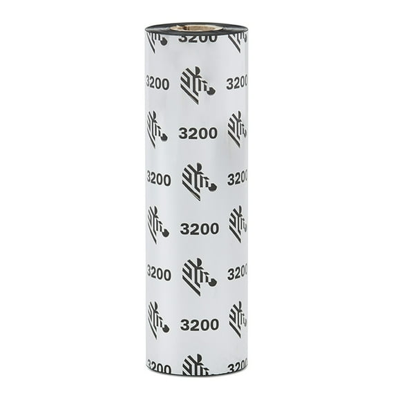 Zebra 3200 Thermal Transfer Wax/Resin Ribbon, 2.25" x 244', 0.5" Core, 12 Ribbons