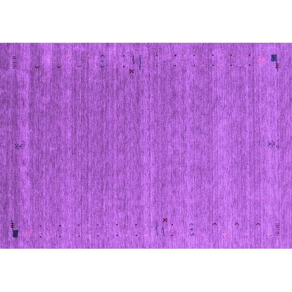 Ahgly Company Indoor Rectangle Abstract Purple Contemporary Area Rugs, 2' x 4'
