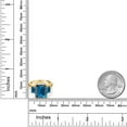 thumbnail image 4 of Gem Stone King 18K Yellow Gold Plated Silver London Blue Topaz 3-Stone Ring for Women | 8.82 Cttw | Emerald Cut 12X10MM and 6X4MM | Three Stone Wedding Engagement Anniversary Ring for Women | Size 8, 4 of 4