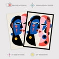 thumbnail image 2 of Just the Two of Us Couple in Love Abstract Cubist Blue Pink Oil Painting Large Wall Art Poster Print Thick Paper 18X24 Inch, 2 of 5