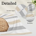thumbnail image 3 of Beige Grey Striped Lumar Pillow Covers, Minimalist Farmhouse Stripe Soft Breathable Throw Pillow Cases with Invisible Zipper, Decorative Pillowcase Pillows Protectors for Sofa Bed Chair 16"x24", 3 of 9