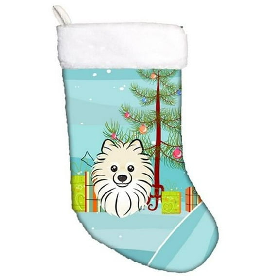 Christmas Tree & Pomeranian Christmas Stocking