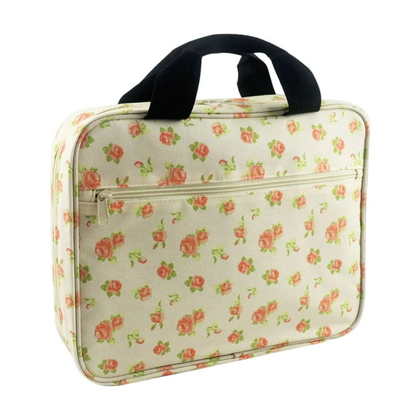 Bolsa organizadora para guardar agujas de crochet y proyectos de bordado, base amarilla