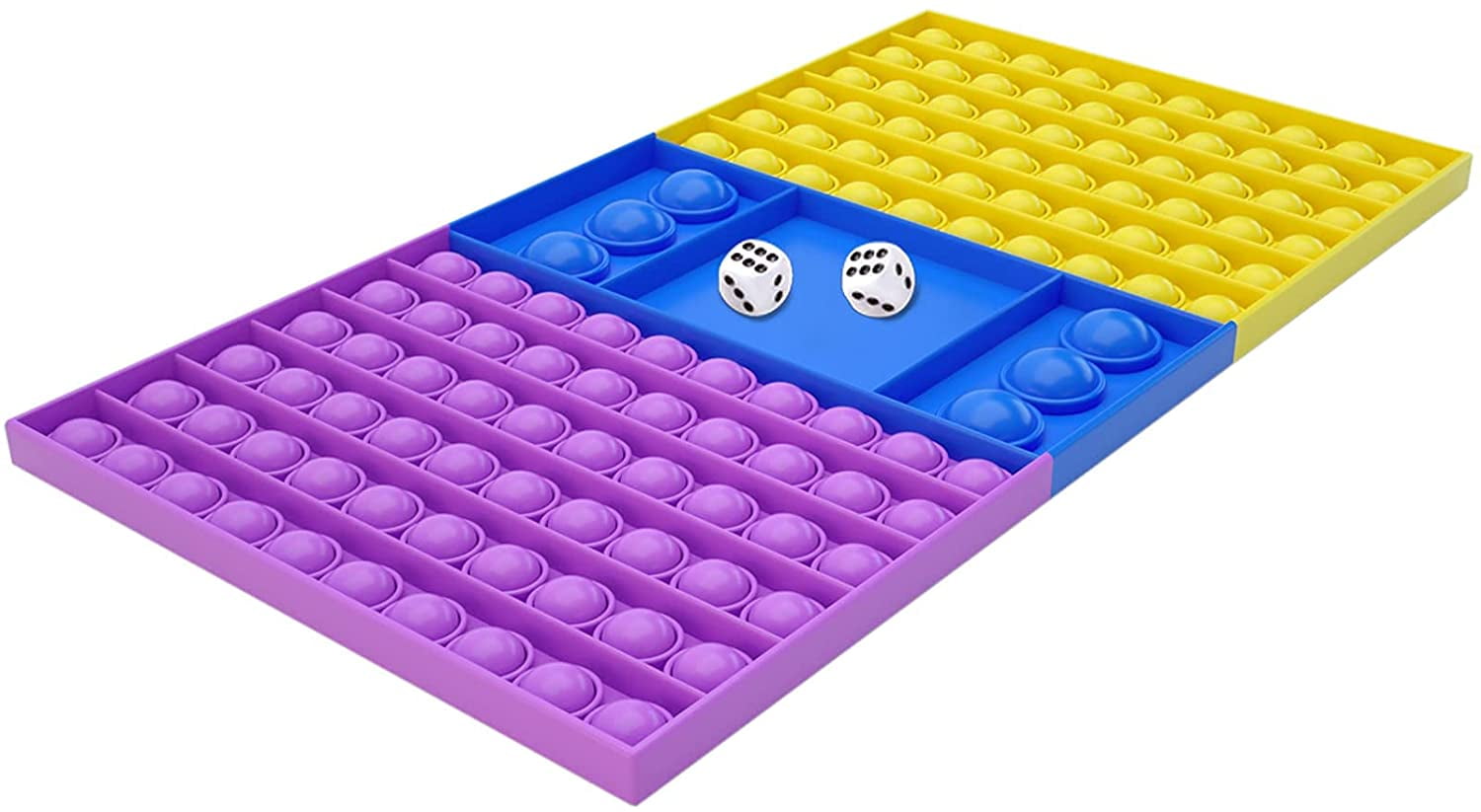 Big Pop Game Fidget Toy, Rainbow Dual Player Push Bubble Pop Sensory