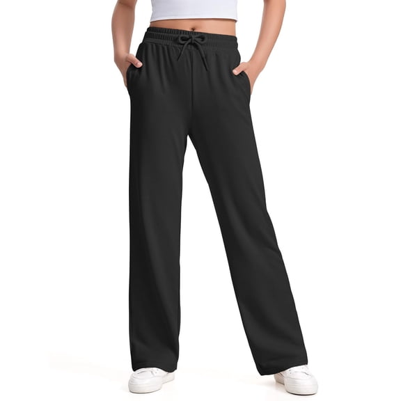 UACY Girls Wide Leg Sweatpants Baggy Elastic Waist Drawstring Pants Oversized Lightweight Athletic Pants with Pockets