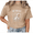 2-Brown, variant on Womens Retro Duck Vintage Washed T Shirt Short Sleeve Relaxed Fit S-2XL Blue Top