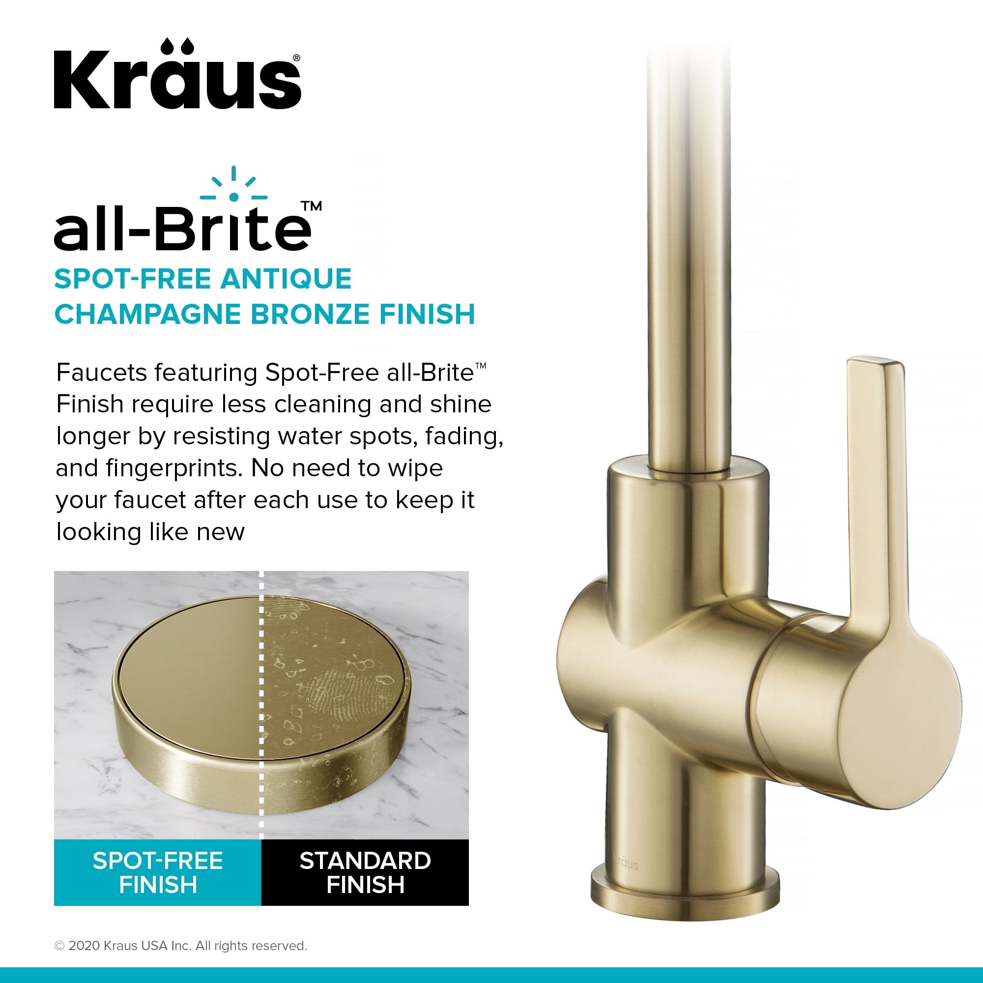 KRAUS Britt Commercial Style Kitchen Faucet and Purita Water Filter Faucet Combo in Spot Free Antique Champagne Bronze