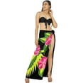 thumbnail image 3 of HAPPY BAY Women's Beachwear Summer Beach Wrap Bikini Wraps Swimwear Swim Cover up Skirt Bathing suit Swimsuit Sarong Coverups for Women One Size Black, Hibiscus, 3 of 5