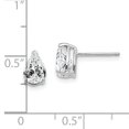 thumbnail image 5 of 14K White Gold 7x5mm Pear Cubic Zirconia Stud Earrings, 5 of 5