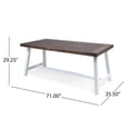 thumbnail image 6 of Outdoor Dark Brown Sandblast Finish Acacia Wood Dining Table with White Rustic Metal Finish Frame, 6 of 13
