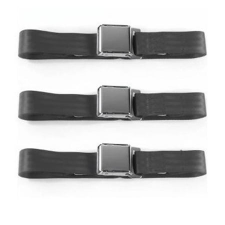 Airplane 2 Point Charcoal Retractable Bucket Seat Belt Kit with Bracketry & 2 Belts for 1985-1992 Jeep Comanche