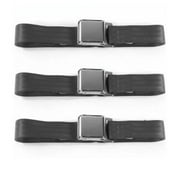 Airplane 2 Point Charcoal Retractable Bucket Seat Belt Kit with Bracketry & 2 Belts for 1985-1992 Jeep Comanche