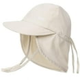 thumbnail image 1 of Gorro de sol FURTALK Baby con solapa en el cuello UPF 50+ para 0-4T, color beige, 1 of 8