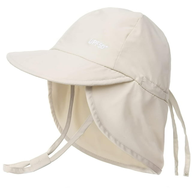Gorro de sol FURTALK Baby con solapa en el cuello UPF 50+ para 0-4T, color beige