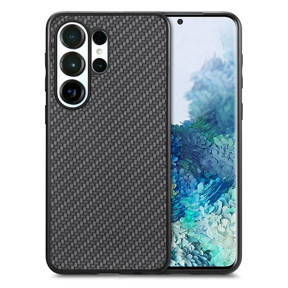 for Samsung Galaxy S26 Ultra Case, Carbon Fiber Leather Slim Protective Cover, Full Protection Strong Impact Resistance Smartphone Protection for Samsung Galaxy S26 Ultra, Black