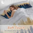 thumbnail image 4 of Abstract Color Block Bedding Duvet Cover Set Queen Size 4 Pieces Blue Block Gradient Gold Modern Bedding Set with Zipper Closure, 1 Comforter Cover 90x90 Inches 1 Flat Sheet & 2 Pillow Cases, 4 of 9