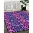 thumbnail image 3 of Ahgly Tapis Rond Lavable en Machine Intérieur Transitionnel Violet Vif, 6 Pieds Rond, 3 of 7