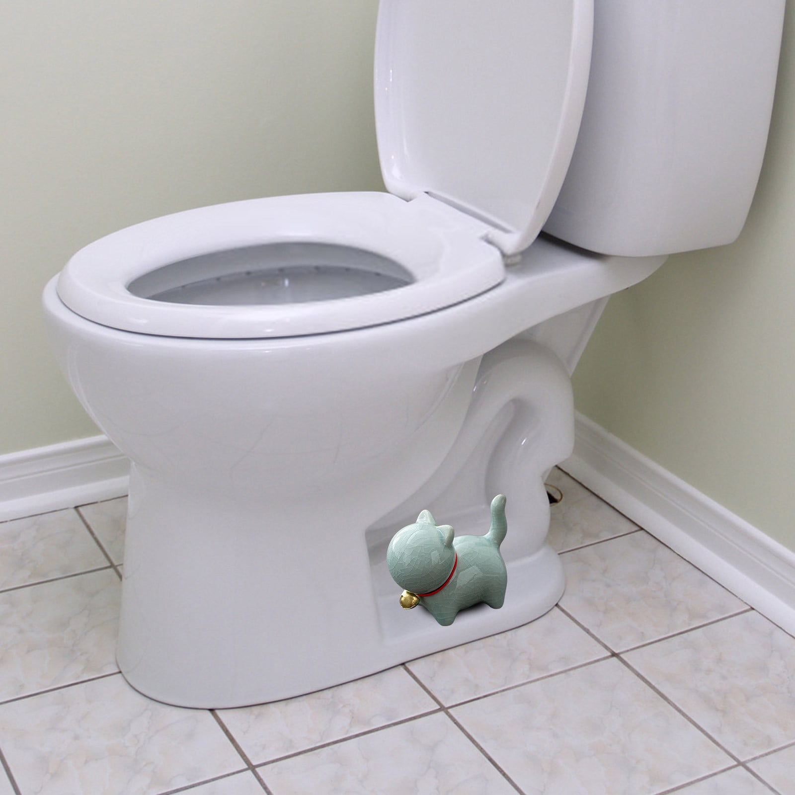 OHNAKON 2-Piece Ceramic Toilet Bolt Covers - Cute Fox Shape, Prevents Rust, White - View #10