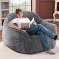 thumbnail image 5 of Bean Bag Chair Bean Bag Chairs for Adults Comfy Beanbag Chair with Spacious Design  Bean Bag Sofa with Armrest Giant Bean Bag Chair with Filler for Living Room Bedroom (Grey), 5 of 7
