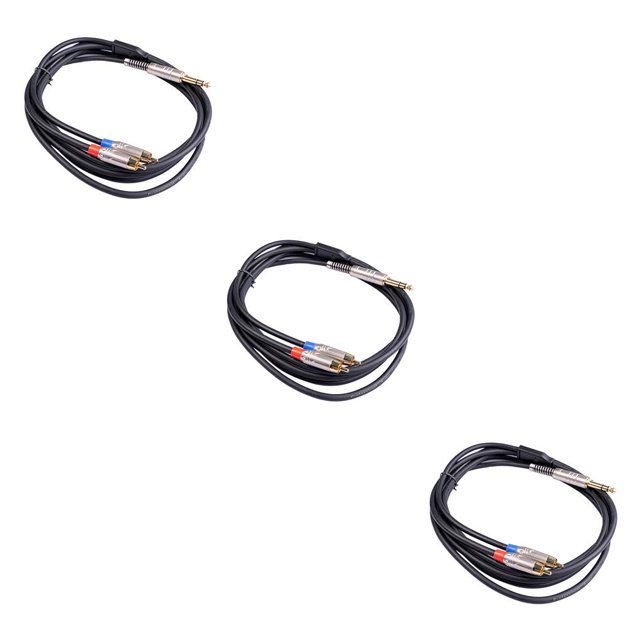 Seitruly 6,35mm TRS Dual RCA Cable auriculares adaptador conector amplificador interconector micrófono Multimedia accesorios 1,8 m 1.8 m 3Conjunto