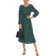 thumbnail image 1 of VISgogo Vestido casual de primavera para mujer, vestido midi de ajuste regular con cuello redondo y manga larga con estampado de lunares VISgogo  moda, 1 of 9