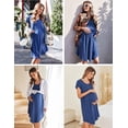 thumbnail image 6 of Ekouaer Womens Nightgown Soft Sleepwear Pleated Sleepshirt Sleep Dress Short Sleeve Nightdress, 6 of 6