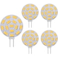 thumbnail image 1 of Bombillas LED G4 de 3 W, equivalentes a lámparas halógenas de 20-30 W, casquillo G4, CA/CC de 12 V, 300 LM, iluminación empotrada, iluminación de riel, blanco cálido (3000 K, 5 unidades), 1 of 5