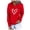 Red, variant on Women's Love Sweatshirts and Hoodies Heart Printed Drawstring Hooded Pullover Long Sleeve Casual Cute Tops (XL, Red)