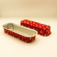 thumbnail image 6 of Mini Cake Pans with Lids, 5.91X1.85X1.22" Disposable Aluminum Foil Baking Cups, Rectangular Christmas Dessert Containers, Heat Resistant Foil Trays, Portable Food Serving Boxes, Oven Safe Baking Pan, 6 of 7