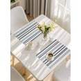 thumbnail image 5 of Blue Striped Placemats Set of 12, Beige Retro Simple Abstract Striped Lines Placemats for Dining Table, Place Mats for Kitchen Tabletop, Waterproof Wipeable Dining Table Mats Set, 5 of 9