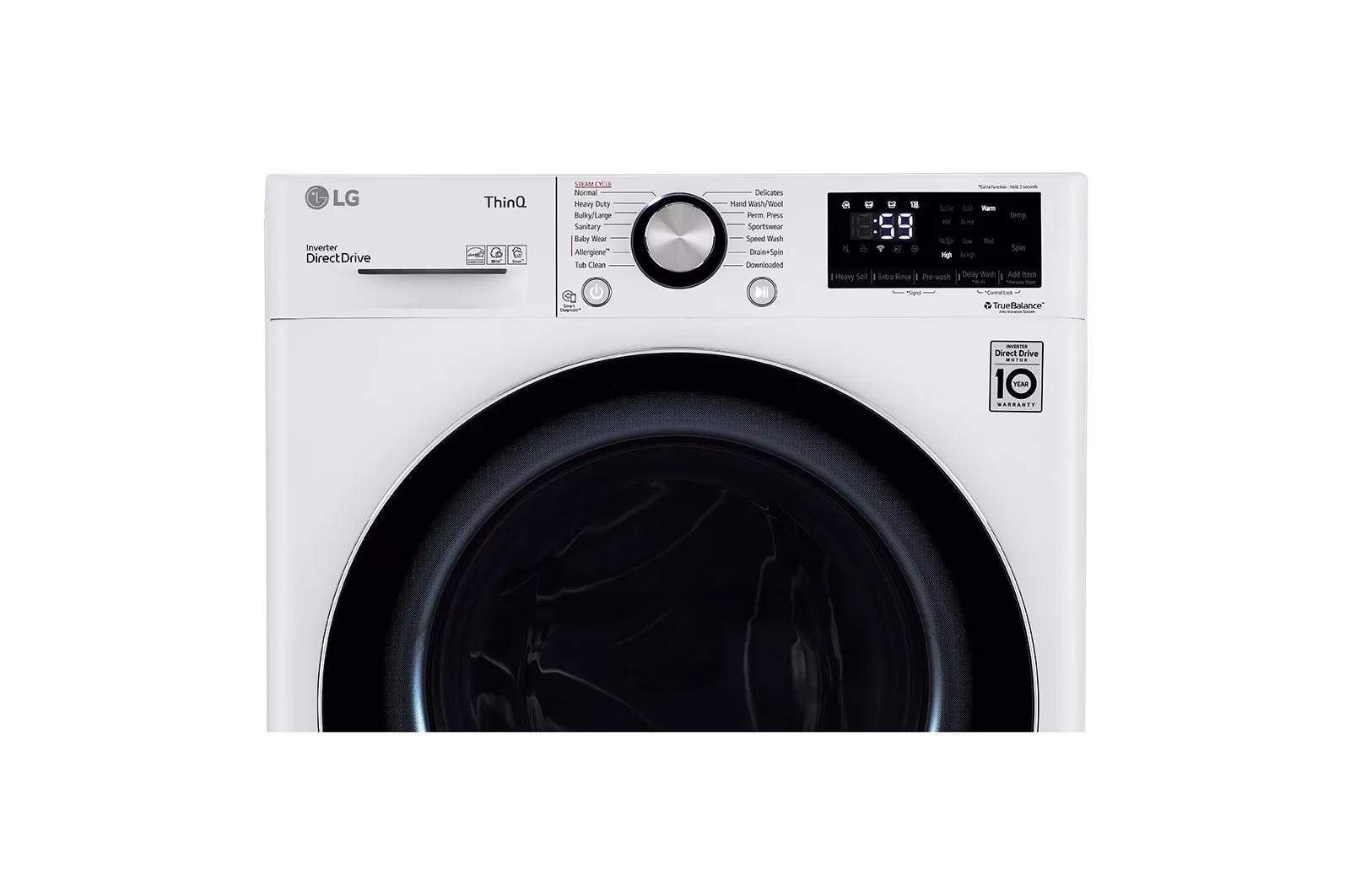 LG WM1455HWA 2.4 Cu. Ft. HE Stackable Front Load Washer with Steam Wash - White - image 4 of 5
