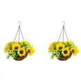 thumbnail image 1 of 2X Flores Colgantes Artificiales en Cesta para DecoracióN de Patio, CéSped, JardíN, para la DecoracióN de Exteriores e Interiores, Color Amarillo, 1 of 3