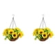 thumbnail image 1 of 2X Flores Colgantes Artificiales en Cesta para DecoracióN de Patio, CéSped, JardíN, para la DecoracióN de Exteriores e Interiores, Color Amarillo, 1 of 3
