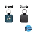 thumbnail image 4 of Caribou Reindeer Faux Leather Square Keychain, 4 of 7