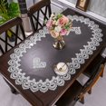 thumbnail image 1 of CHOK Nappe Brodée Chemin de Table en Dentelle Ovale Chemin de Table Basse Centre de Table Napperon Table de Nuit Foulard de Commode, 1 of 2