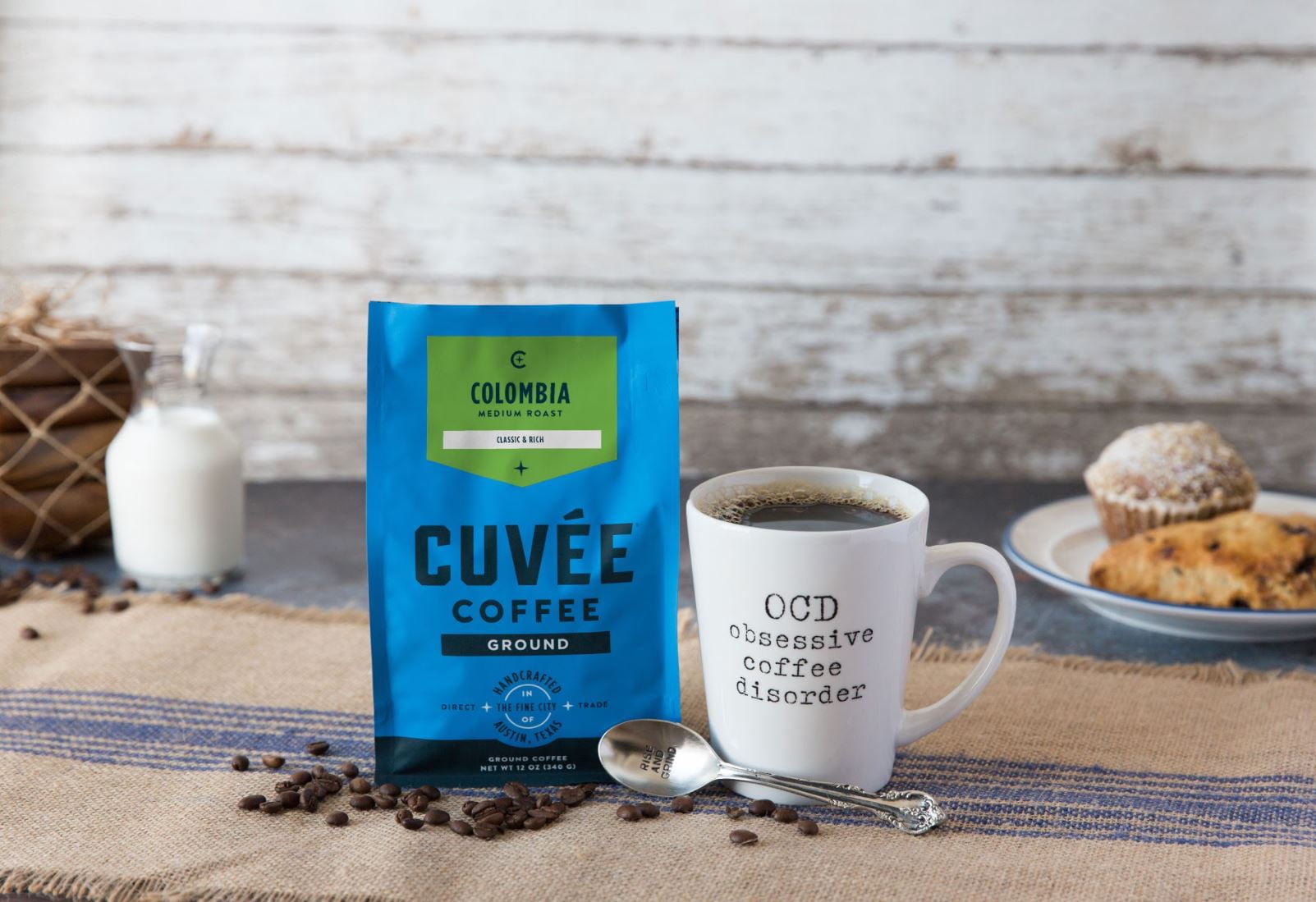 Cuvée Coffee Colombia Classic & Rich Ground Coffee, Medium Roast, 12 Oz