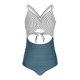 thumbnail image 2 of TaTaai Vintage Strappy Back Swimwear, Women's Stripe Tankini Bikini Set, Adjustable Design with Removable Padding for Pool Party Gift, 2 of 8