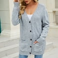 thumbnail image 4 of Samickarr Long Cardigan For Women Long Sleeve Snaps Button Down V Neck Cute Knit Sweater Cardigan Outwear Coats Sweaters With Pocket, 4 of 9