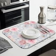 thumbnail image 2 of Microfibre Drying Mat for Kitchen Pink White Penony Flower Blossom Dish Drying Drainer Mat Absorbent Pioneer Drying Mat Washing Up for Glass, Plate & Cup 16inch X 18inch, 2 of 6