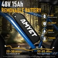 thumbnail image 3 of AMYET 1000W Electric Bike, 20" Fat Tire Ebike 28MPH 48V 15Ah E-Mountain Bicycles UL2849 Blue, 3 of 10