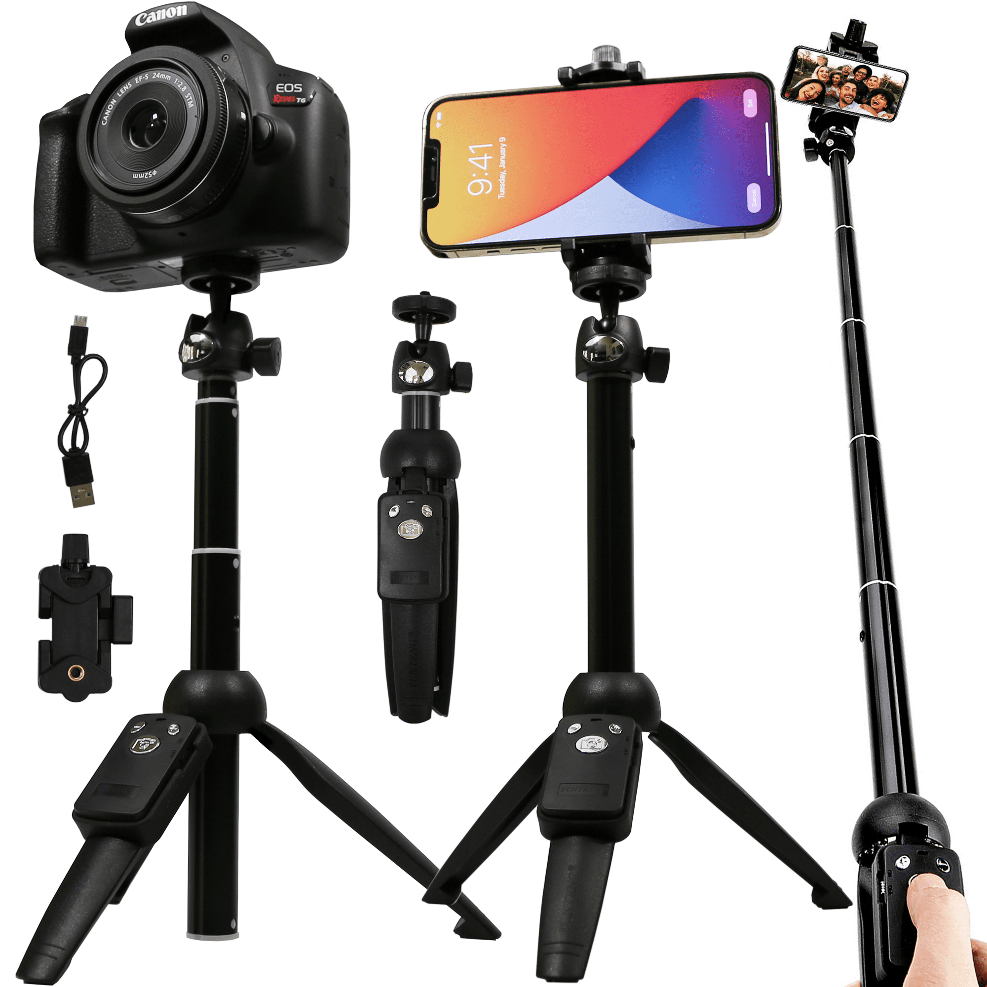 Portable 40 Inch Aluminum Alloy Selfie Stick Phone Tripod with Wireless