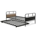 thumbnail image 2 of Gymax Twin Daybed &Trundle Frame Set Steel Slat Support Day Bed, 2 of 10